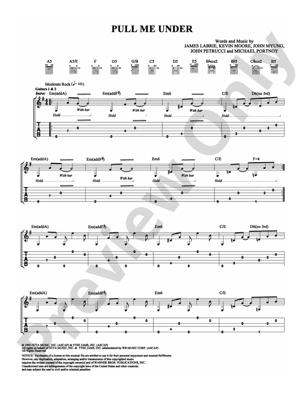 Pull Me Under - Guitar TAB (Digital Download)
