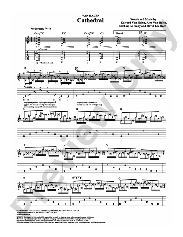 Cathedral - Guitar TAB (Digital Download)