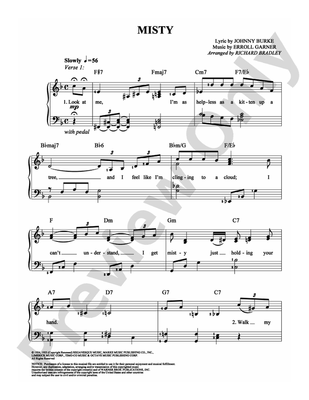 Misty - Arr. Richard Bradley - Easy Piano (Digital Download)