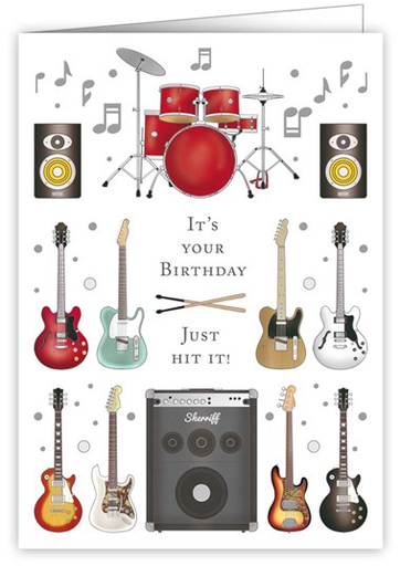 Greeting Card - Just Hit It! Rockband