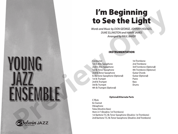 I'm Beginning to See the Light - Jazz Ensemble Conductor Score & Parts(Digital Download)