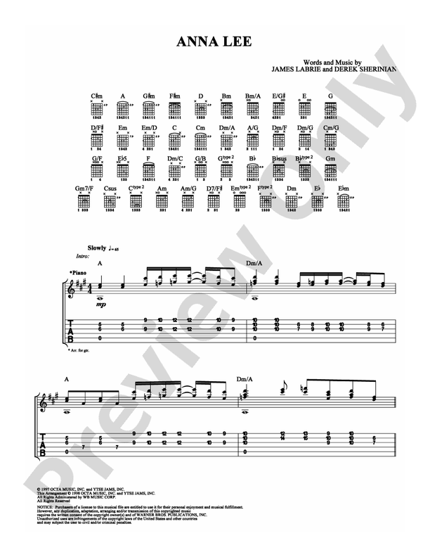 Anna Lee - Guitar TAB (Digital Download)