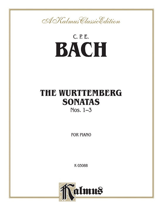 Bach - The Wurttenburg Sonatas (Volume I, Nos. 1-3) - Piano Solo (Digital Download)