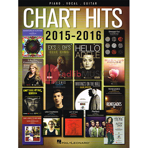 Chart Hits of 2015-2016 - Piano/Vocal/Guitar PVG Hal Leonard 153899