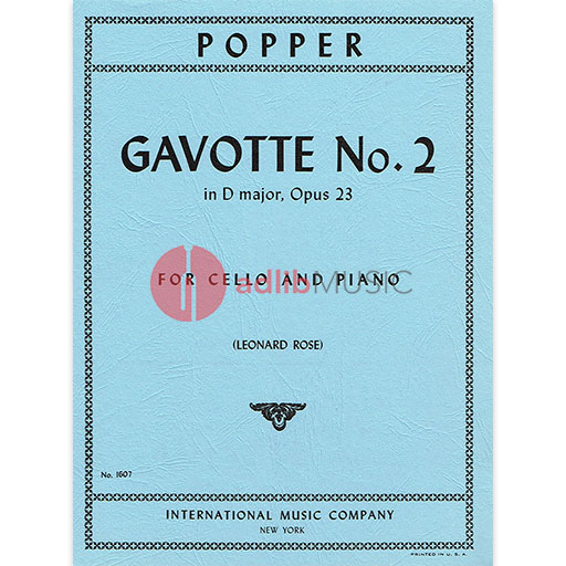 Popper - Gavotte #2 in Dmaj Op23 - Cello/Piano Accompaniment IMC IMC1607