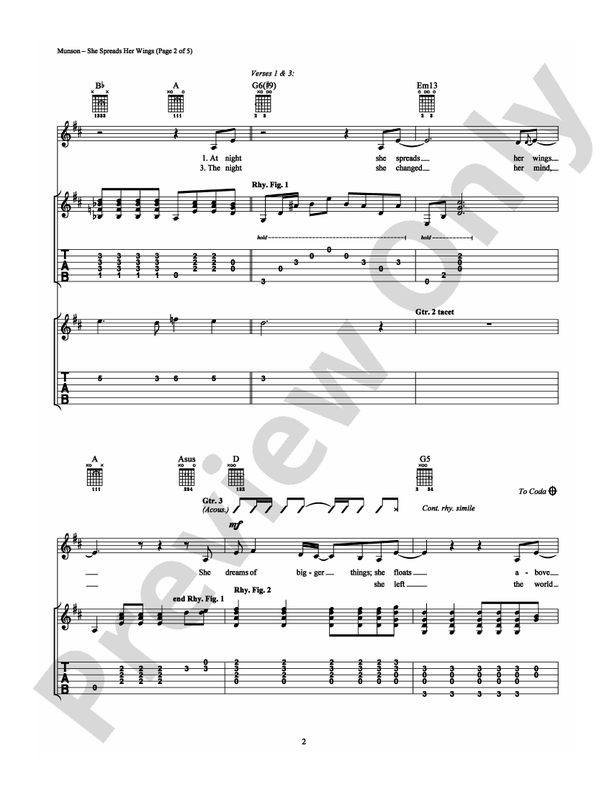 She Spreads Her Wings - Guitar TAB (Digital Download)