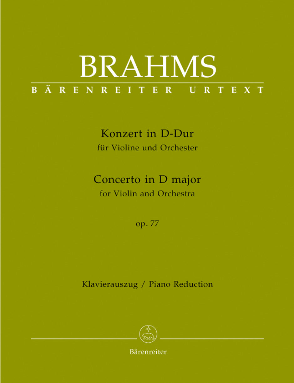 Brahms Violin Concerto in Major Op 77 Violin/Piano