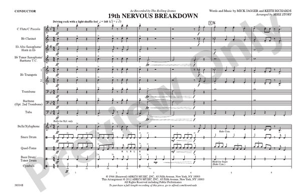 19th Nervous Breakdown – Marching Band Conductor Score & Parts (Digital Download)