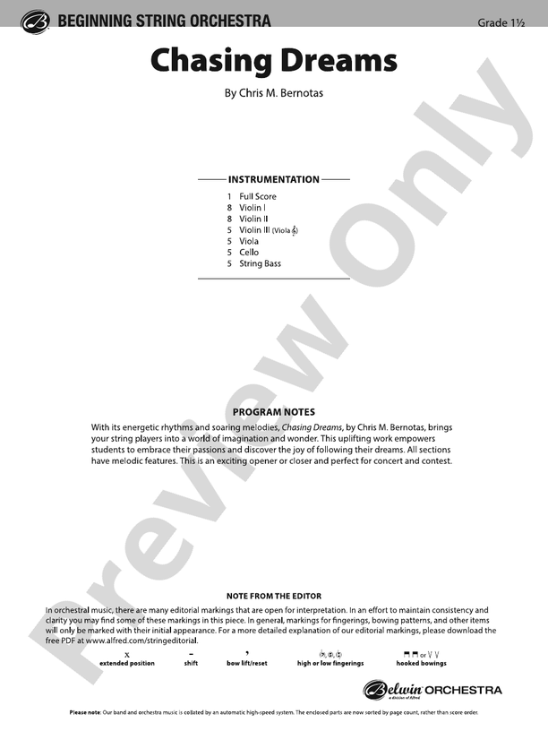 Chasing Dreams – String Orchestra Conductor Score & Parts (Digital Download)