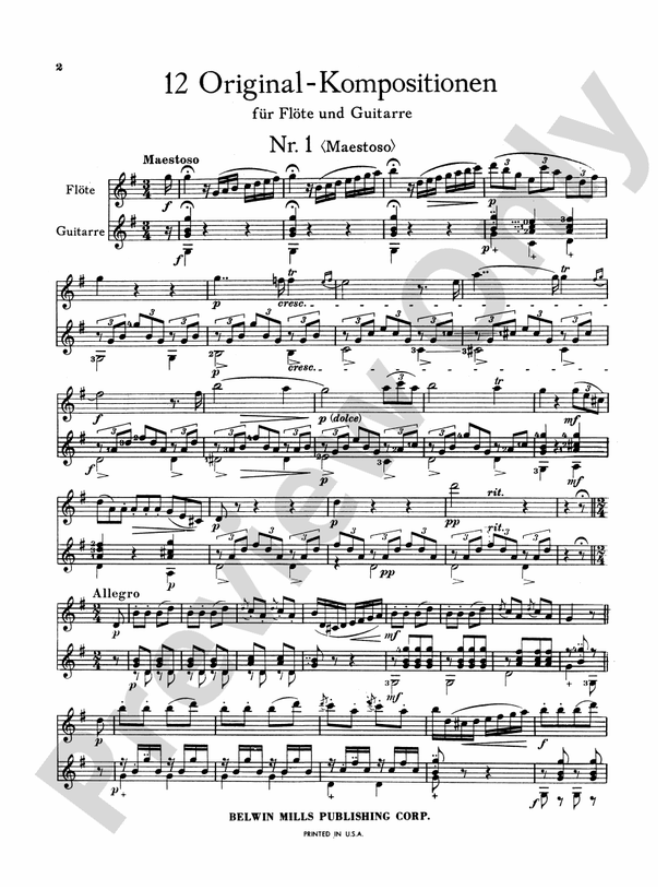 Furstenau: Twelve Original Compositions, Op. 34 - Guitar (Digital Download)