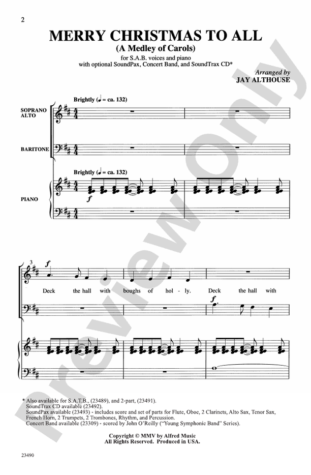 Merry Christmas to All – SAB Choral Octavo (Digital Download)