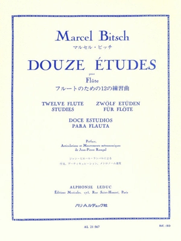 12 Etudes for Flute - Bitsch - Alphonse Leduc AL21567