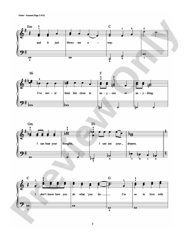 Amazed - Arr. Richard Bradley (DSM-PS-0004769) - Easy Piano (Digital Download)