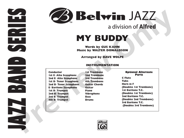 My Buddy - Jazz Ensemble Conductor Score & Parts(Digital Download)