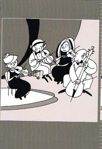 Greeting Card - Cartoon String Quartet