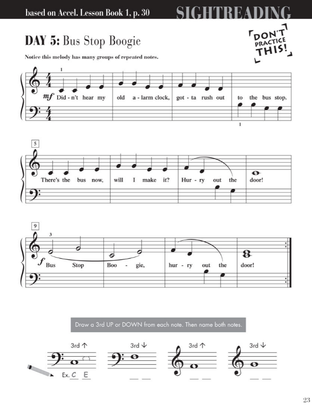 Accelerated Piano Adventures Sightreading Book 1 - Piano by Faber/Faber Hal Leonard 123496