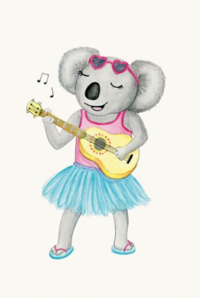 Greeting Card Koala Playing the Guitar