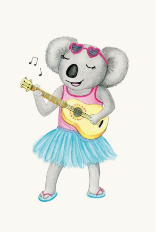 Greeting Card - Koala Playing the Guitar