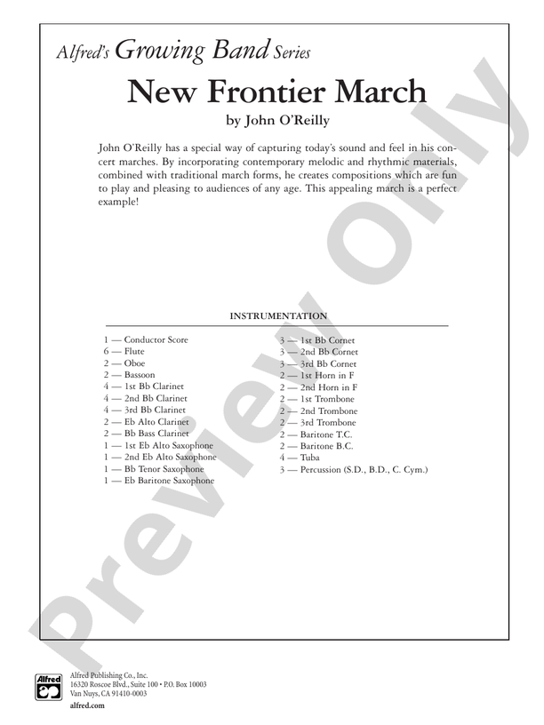New Frontier March - Concert Band Conductor Score & Parts (Digital Download)