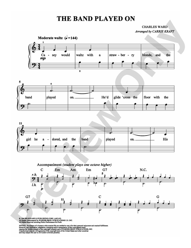 The Band Played On - Arr. Carrie Kraft - Easy Piano (Digital Download)