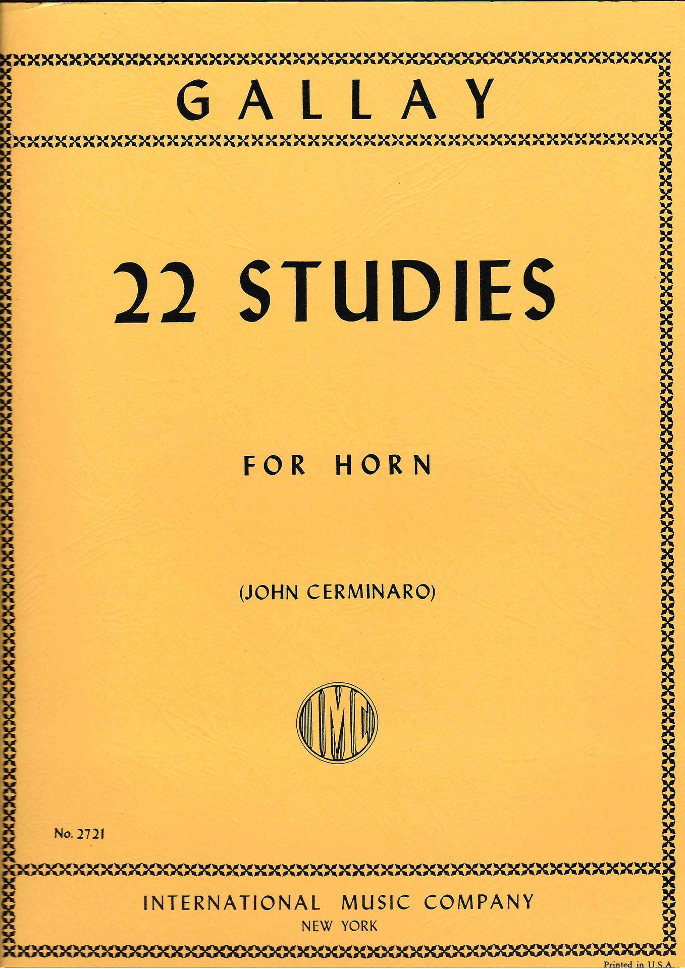 Gallay - 22 Studies - French Horn Sheet Music Solo IMC IMC2721