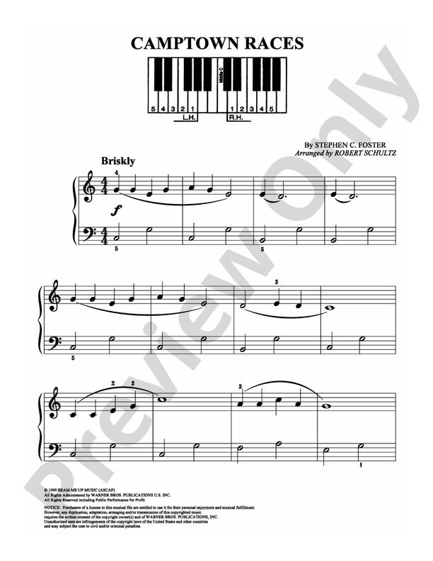 Camptown Races - Arr. Robert Schultz - Easy Piano (Digital Download)