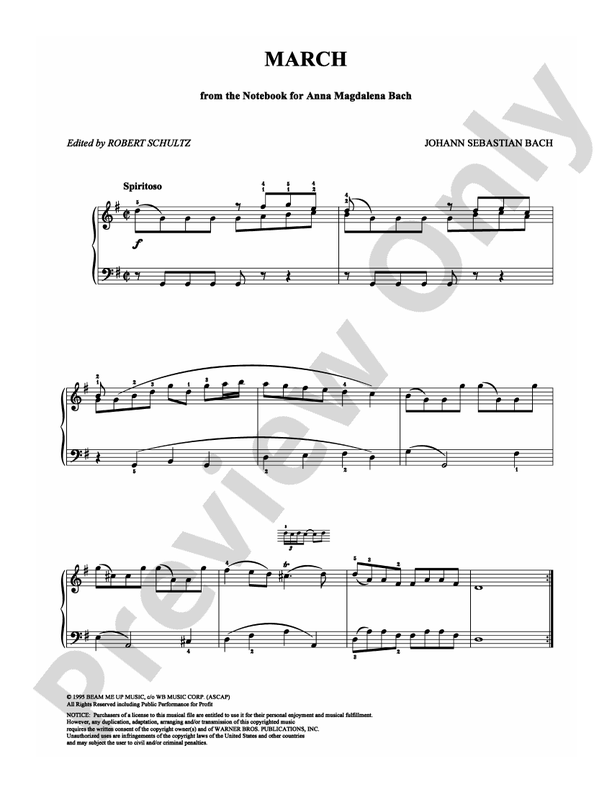 Bach - March - Piano (Digital Download)