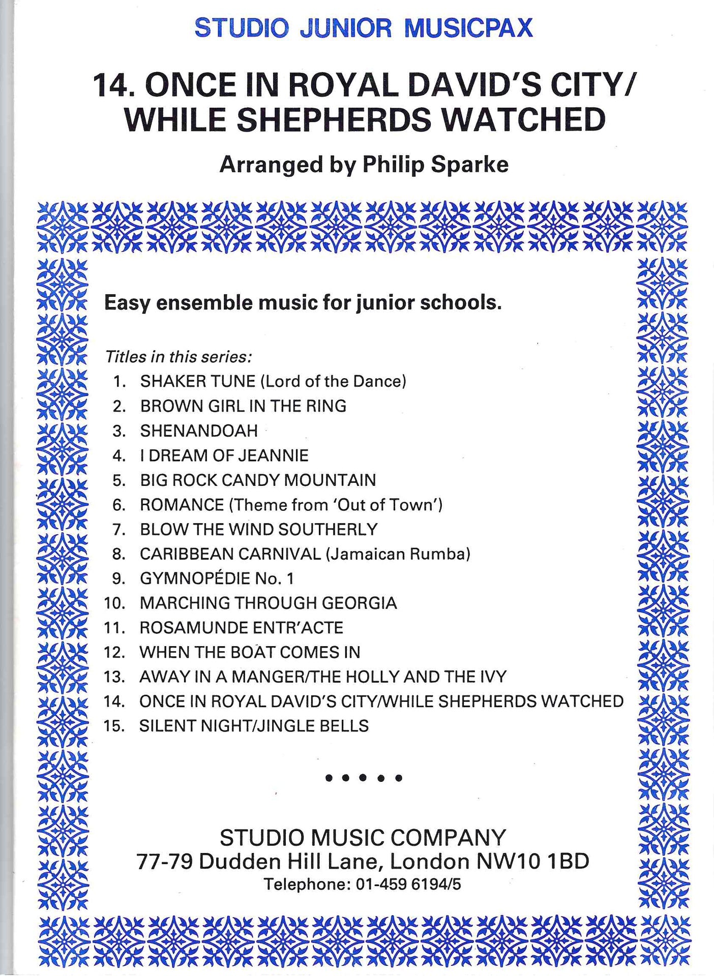 Once In Royal David's City/While Shepherds Watched - Mixed Ensemble arranged by Sparke Studio SM030