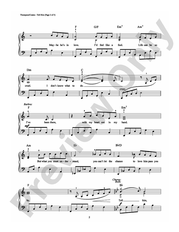 Tell Him - Arr. Dan Coates - Easy Piano (Digital Download)