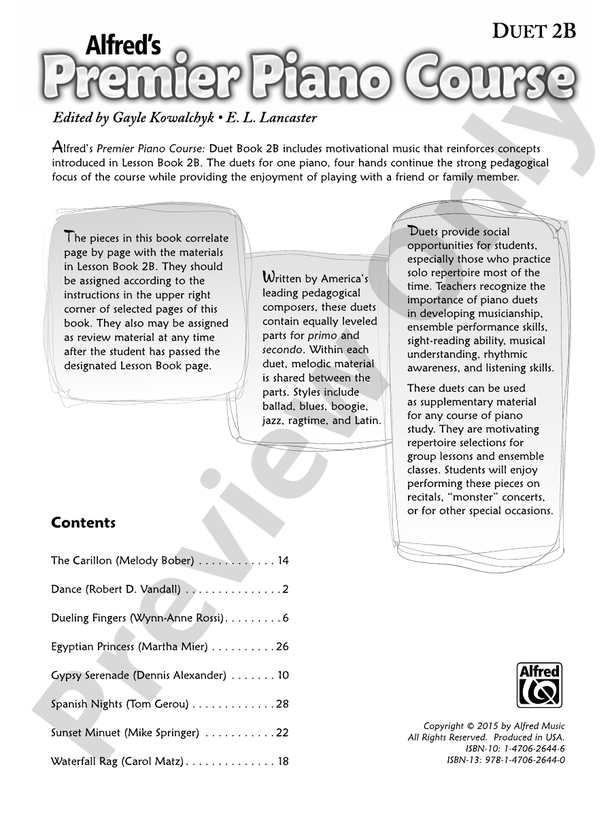 Premier Piano Course, Duet 2B - 1 Piano, 4 Hands (Digital Download)