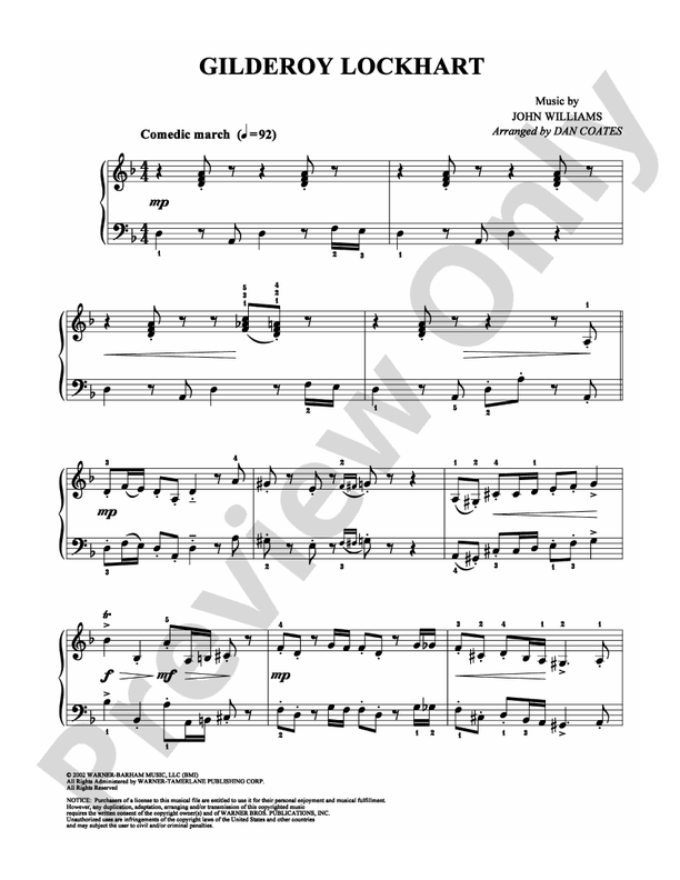 Gilderoy Lockhart - Arr. Dan Coates - Easy Piano (Digital Download)