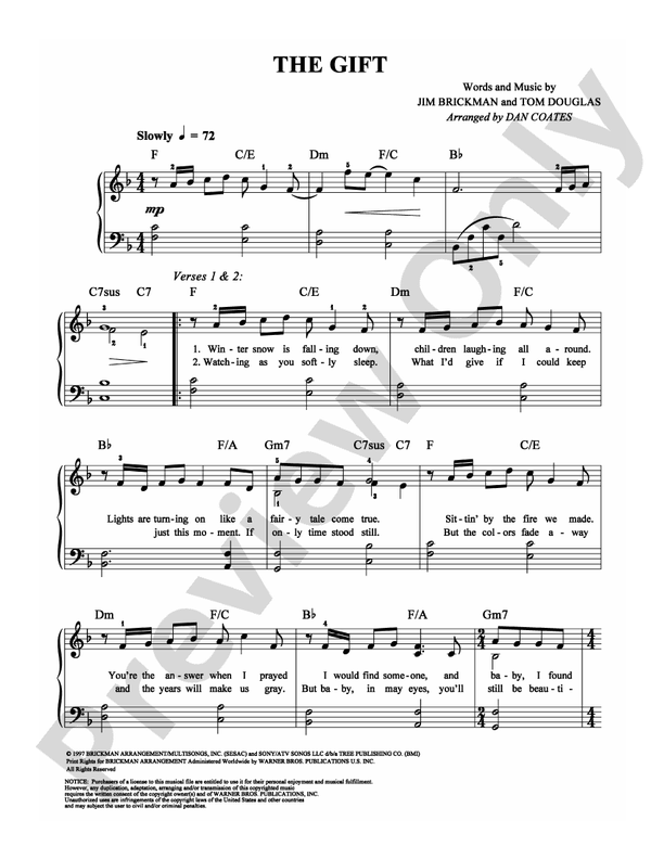 The Gift - Arr. Dan Coates - Easy Piano (Digital Download)