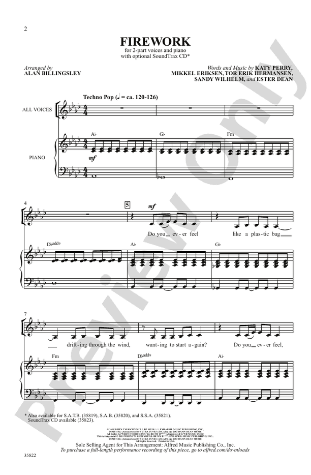 Firework – 2-Part Choral Octavo (Digital Download)