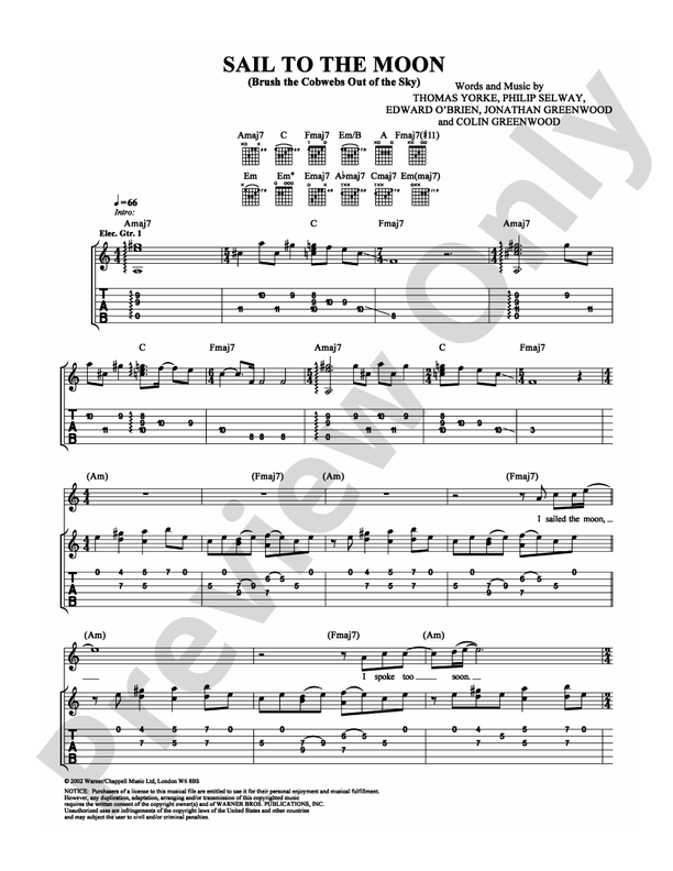 Sail to the Moon - Guitar TAB (Digital Download)