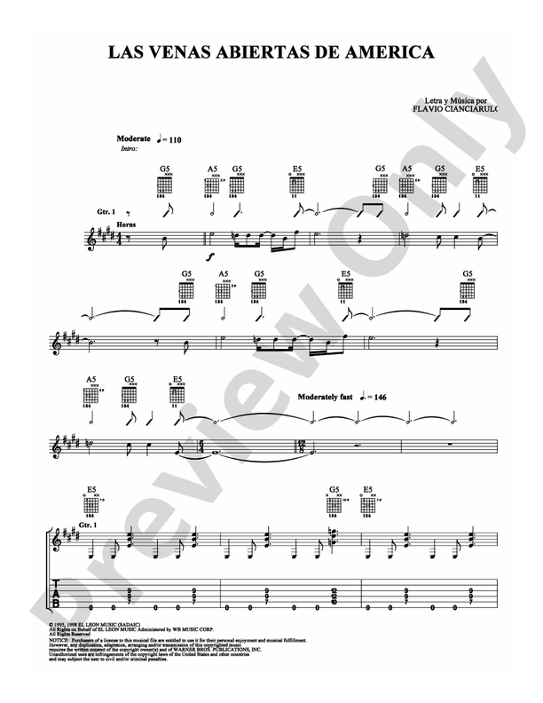 Las Venas Abiertas De America - Guitar TAB (Digital Download)