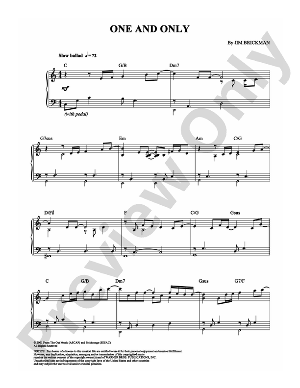 One and Only - Piano (Digital Download)