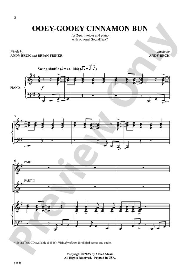 Ooey-Gooey Cinnamon Bun - 2 Part Treble Choral Octavo (Digital Download)