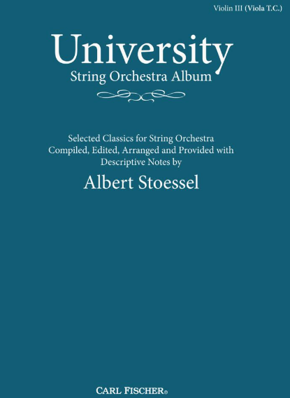 University String Orchestra Album - String Orchestra Violin 3 Part compiled & arranged by Stoessel Fischer O1528