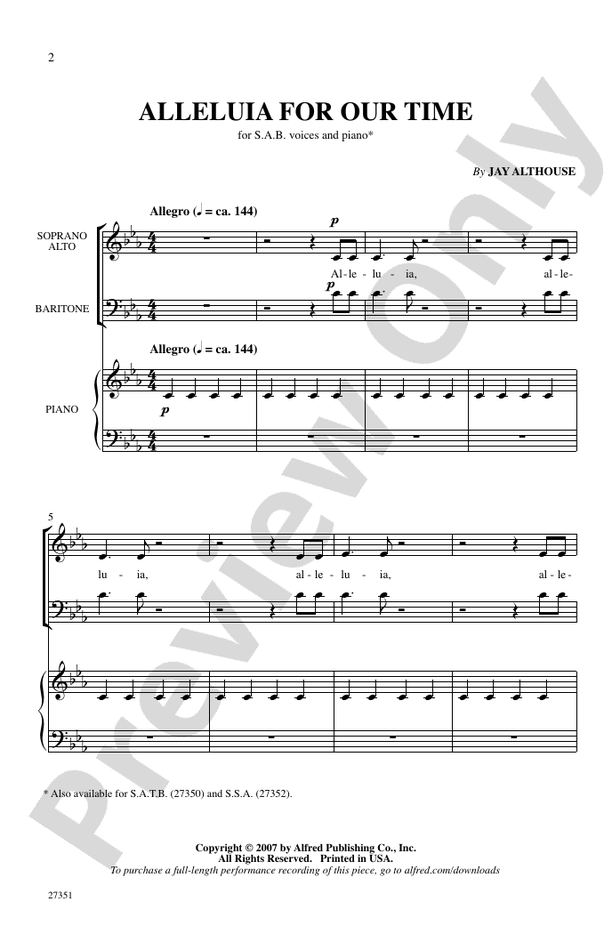 Alleluia for Our Time - SAB Choral Octavo (Digital Download)
