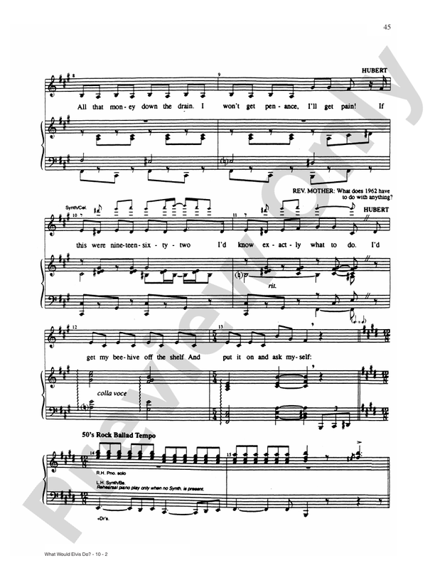 What Would Elvis Do? (from Nunsense II) - PVG (Digital Download)