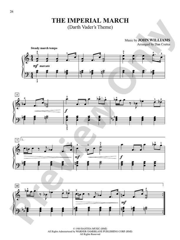 Imperial March (from "Star Wars Episode V: The Empire Strikes Back") - Easy Piano (Digital Download)
