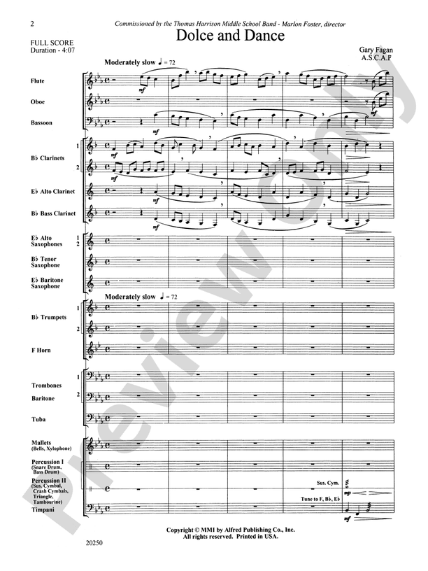 Dolce and Dance - Concert Band Conductor Score & Parts (Digital Download)