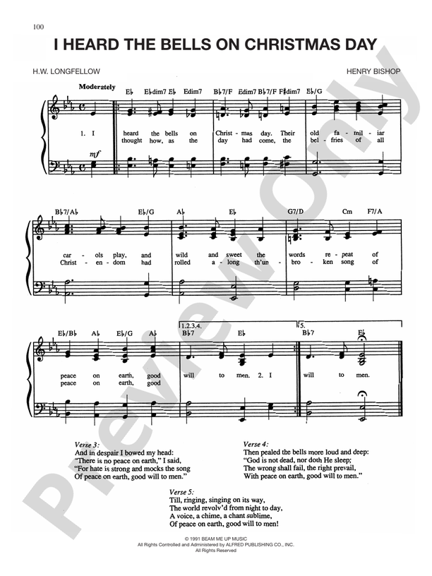 I Heard the Bells on Christmas Day - PVG - Henry Bishop (Digital Download)