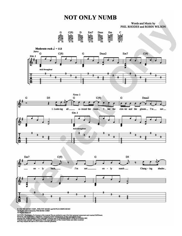 Not Only Numb - Guitar TAB (Digital Download)