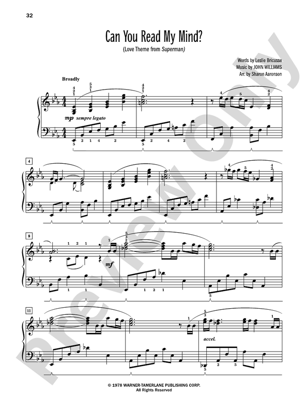Can You Read My Mind? (Love Theme from "Superman") - Piano Solo (Digital Download)
