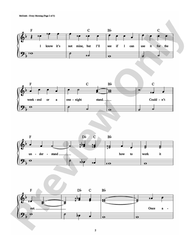 Every Morning - Arr. Richard Bradley - Easy Piano (Digital Download)