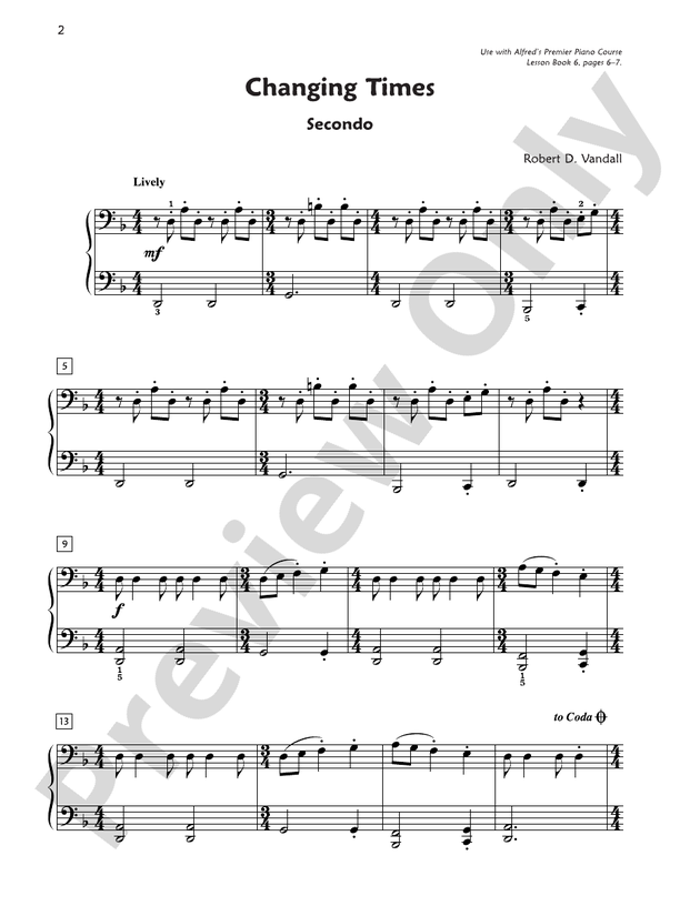 Premier Piano Course, Duet 6 - 1 Piano, 4 Hands (Digital Download)