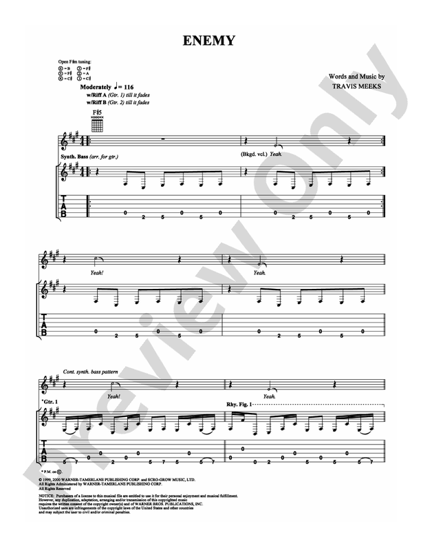 Enemy - Guitar TAB (Digital Download)