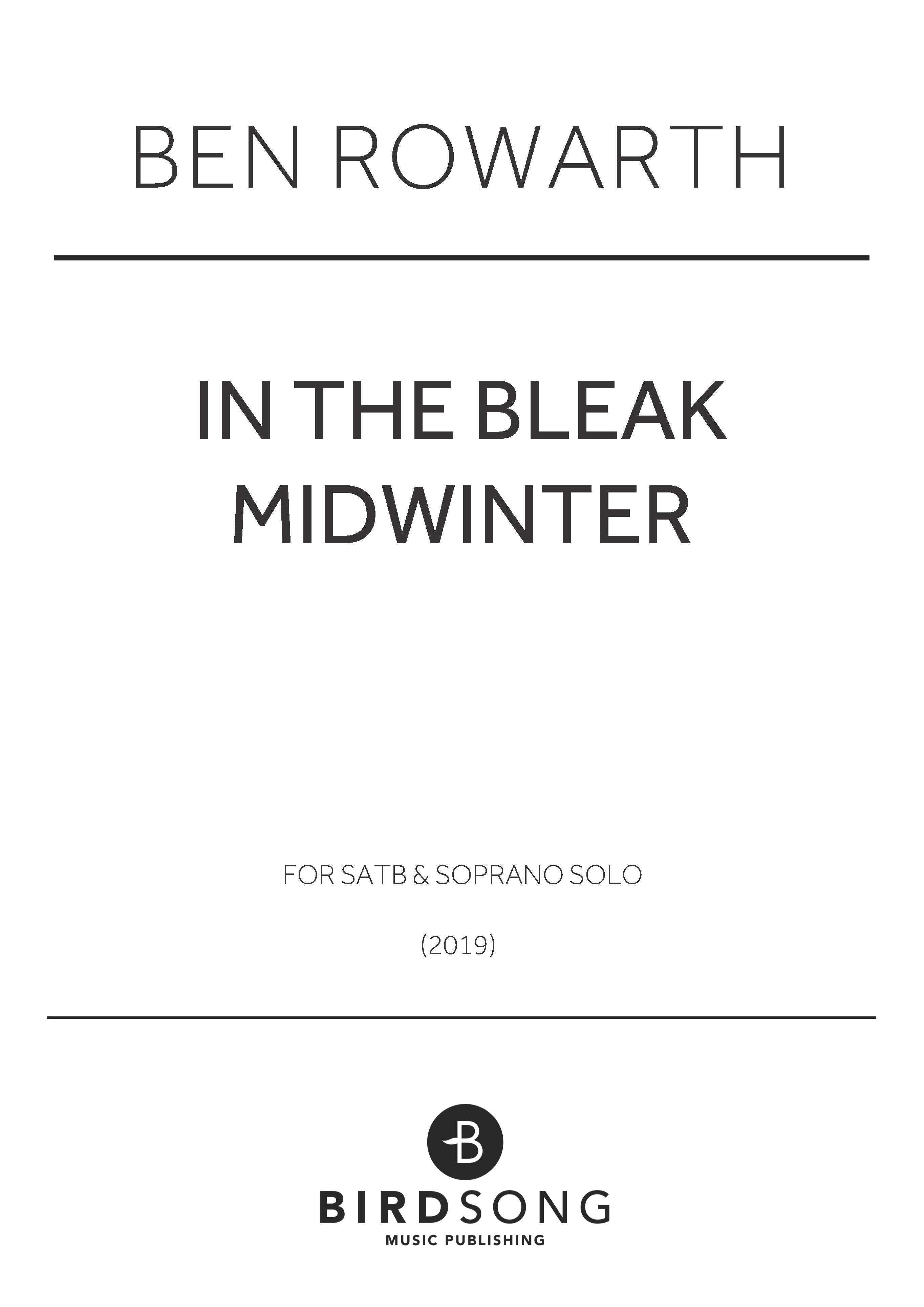 In The Bleak Midwinter - SATB Choir (Digital Download)