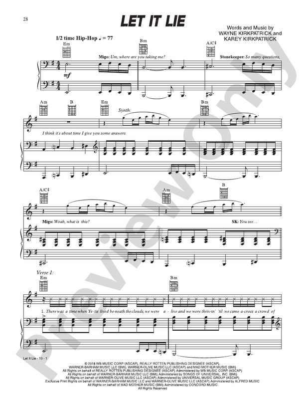 Let It Lie (from Smallfoot) - PVG (Digital Download)